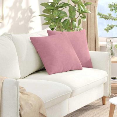 Sofa Kussens 2 pcs Roze 50 x 50 cm Katoen Stof Sofa Kussens 2 pcs Roze 50 x 50 cm Katoen Stof