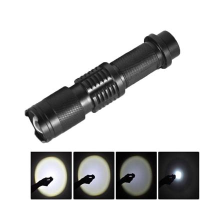 LT-HX CREE XM-L T6 5-Modes White Light LED Flashlight 2200 LM Mini Telescopic (Black)