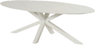 Hartman Ovale Tuintafel 'Xander' Keramiek, 220 x 120cm, kleur Wit