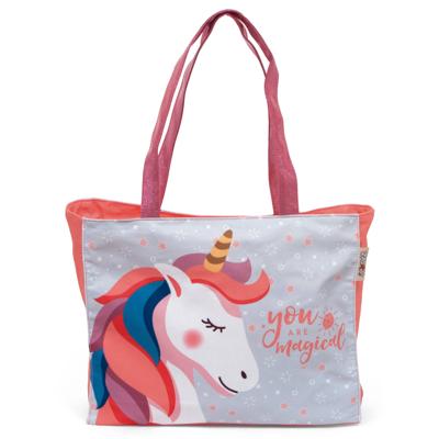 Arditex schoudertas Unicorn meisjes 12 liter canvas blauw/rood