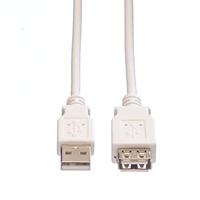 VALUE USB 2.0 kabel, type A-A, M/F, wit, 1,8 m - thumbnail
