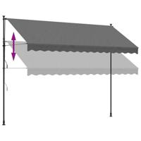 Luifel uittrekbaar 350x150 cm stof en staal antracietkleurig - thumbnail
