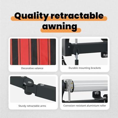 VidaXL Inklapbaar zonnescherm oranje en bruin 350 x 250 cm stof VidaXL Inklapbaar zonnescherm oranje en bruin 350 x 250 cm stof