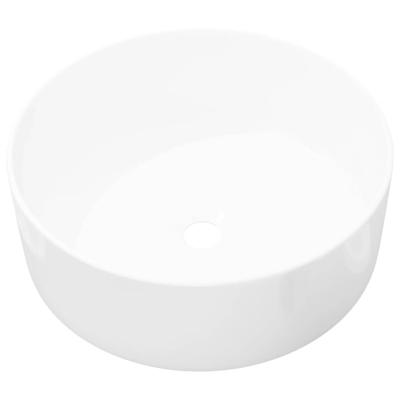 VidaXL Wastafel rond wit 40x15 cm keramiek