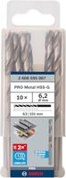 Bosch Accessoires Metaalboren HSS-G, Standard 6,2 x 63 x 101 mm 10st - 2608595067 - thumbnail