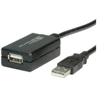 VALUE USB 2.0 Verleng kabel met actieve Repeater, zwart, 12 m - thumbnail