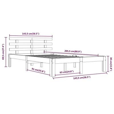 Bedframe zonder matras massief hout 140x200 cm