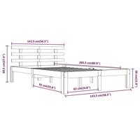 Bedframe zonder matras massief hout 140x200 cm - thumbnail
