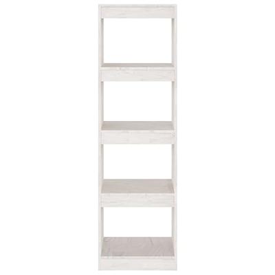 Boekenkast/kamerscherm 40x30x135,5 cm grenenhout wit