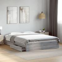 Bedframe met lades bewerkt hout grijs sonoma eiken 150x200 cm - thumbnail