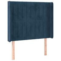 Hoofdbord met randen 203x16x78/88 cm fluweel donkerblauw - thumbnail