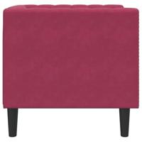 Fauteuil Chesterfield-stijl fluweel wijnrood - thumbnail