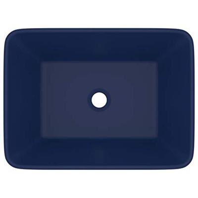 VidaXL Wastafel 41x30x12 cm keramiek mat donkerblauw