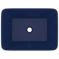 Wastafel 41x30x12 cm keramiek mat donkerblauw - thumbnail