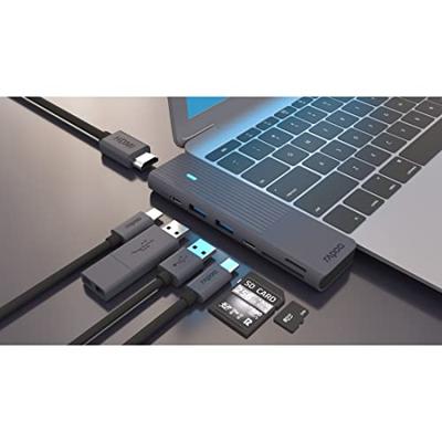 Rapoo USB-C Multiport Adapter, 7-in-2, grijs Desktop accessoire Zwart - thumbnail