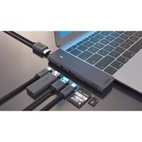 Rapoo 7in2 USB-C Multiport Adapter Zwart - thumbnail