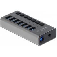 Delock 63669 USB 3.2 Gen 1-hub 7 poorten Grijs - thumbnail