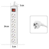 Hama Distribution Panel 6 Sockets With Switch Child-proof 3 M White - thumbnail