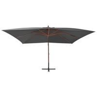 Zweefparasol met houten paal 400x300 cm antraciet - thumbnail
