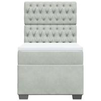 Boxspring met matras fluweel lichtgrijs 200x200 cm - thumbnail