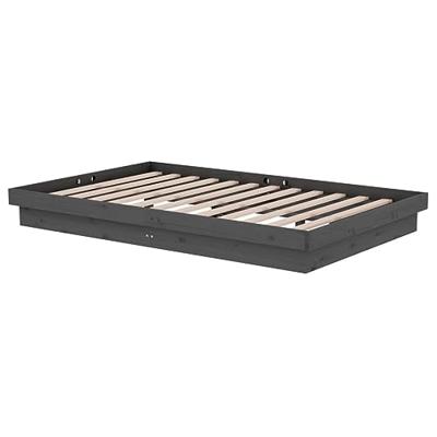 Bedframe massief hout grijs 120x190 cm