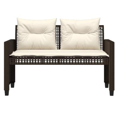 4-delige Loungeset met kussens poly rattan bruin 4-delige Loungeset met kussens poly rattan bruin