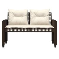 4-delige Loungeset met kussens poly rattan bruin - thumbnail