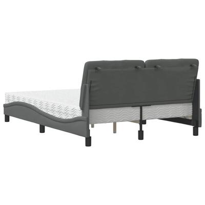 Bed met matras stof donkergrijs 120x200 cm