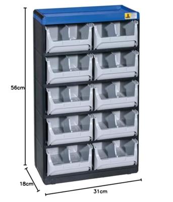 Allit 464630 Opbergkast voor kleine onderdelen VarioPlus Pro 53/20 (b x h x d) 300 x 525 x 165 mm Zwart, Grijs, Blauw 1 stuk(s)