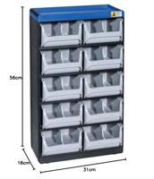 Allit 464630 Opbergkast voor kleine onderdelen VarioPlus Pro 53/20 (b x h x d) 300 x 525 x 165 mm Zwart, Grijs, Blauw 1 stuk(s) - thumbnail