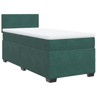 Boxspring met matras fluweel donkergroen 160x200 cm - thumbnail