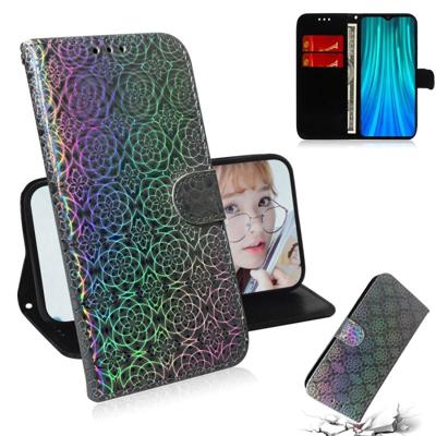 Voor Xiaomi Redmi Note 8 Pro effen kleur kleurrijke magnetische Buckle horizontale Flip PU lederen draagtas met houder & kaartsleuven & portemonnee &