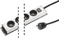 Stekkerblok 6 stopcontacten met schakelaar snoer stekker professioneel zilverkleurig - thumbnail