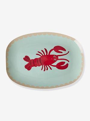 Kleine rechthoekige melamine bord met krab rice print hemelsblauw Kleine rechthoekige melamine bord met krab rice print hemelsblauw