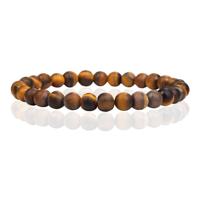 6mm Memphis Natuursteen Armband - Matte Tiger Eye - thumbnail