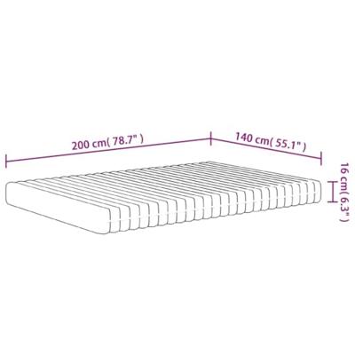 Schuimmatras middelzacht 140x200 cm