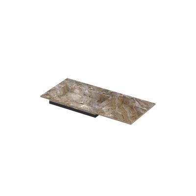 INK Post Wastafel keramische slab envelop bak links met 1 kraangat 100x45x1 Earth glossy