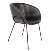Zuiver Eetkamerstoel 'Feston' PU leer, kleur Zwart - thumbnail