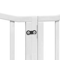 Hondenhek inklapbaar met deur 9 panelen 450 cm populierhout wit - thumbnail