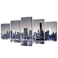 vidaXL Canvasdoeken monochroom New York skyline 100 x 50 cm - thumbnail
