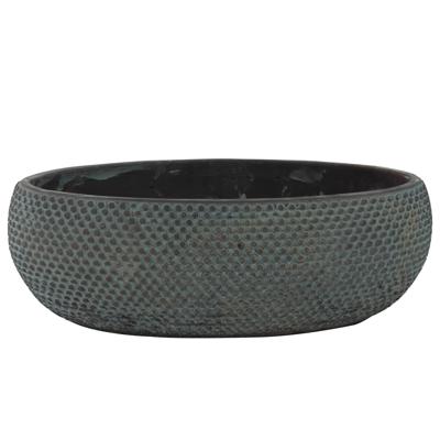 Boat fay blue gold bloempot binnen 33 cm ovaal