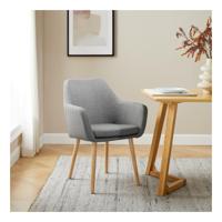 Artistiq Eetkamerstoel 'Jua' Stof, kleur Lichtgrijs - thumbnail