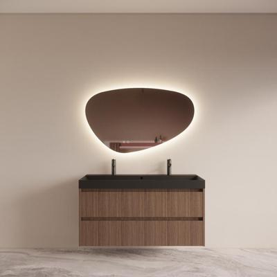 Badmeubelset BWS Riga met Lako Wastafel Zwart 120 cm Donker Eiken Japandi Badmeubelset BWS Riga met Lako Wastafel Zwart 120 cm Donker Eiken Japandi