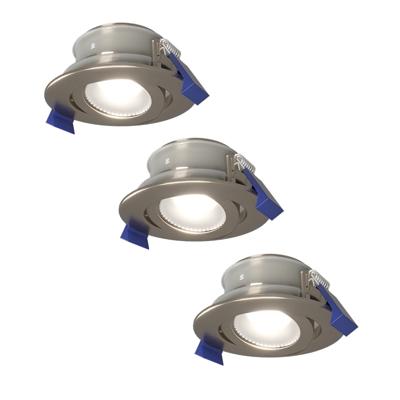 Set van 3 Lima LED inbouwspots - 4 Watt 345 Lumen - 6500K daglicht wit - GU10 - Dimbaar - Rond - Kantelbaar - IP65 Waterdicht - RVS - Voor binnen, buiten en badkamer