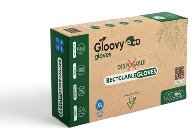 Gloovy Eco Recyclebare Handschoenen Blauw XL Gloovy Eco Recyclebare Handschoenen Blauw XL