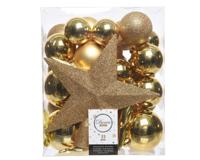 Decoris Kerstballen Mat/Glas/Glitter 33 Stuks Goud - thumbnail