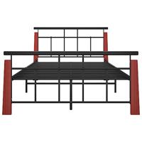 Bedframe metaal en massief eikenhout 120x200 cm - thumbnail