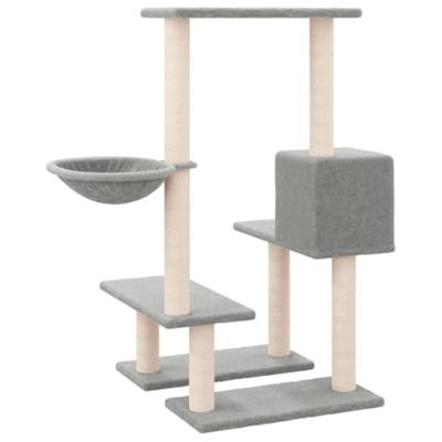 VidaXL Kattenmeubel met sisal krabpalen 94,5 cm lichtgrijs - thumbnail