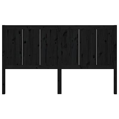 Hoofdbord 125,5x4x100 cm massief grenenhout zwart