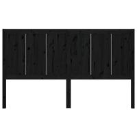 Hoofdbord 125,5x4x100 cm massief grenenhout zwart - thumbnail